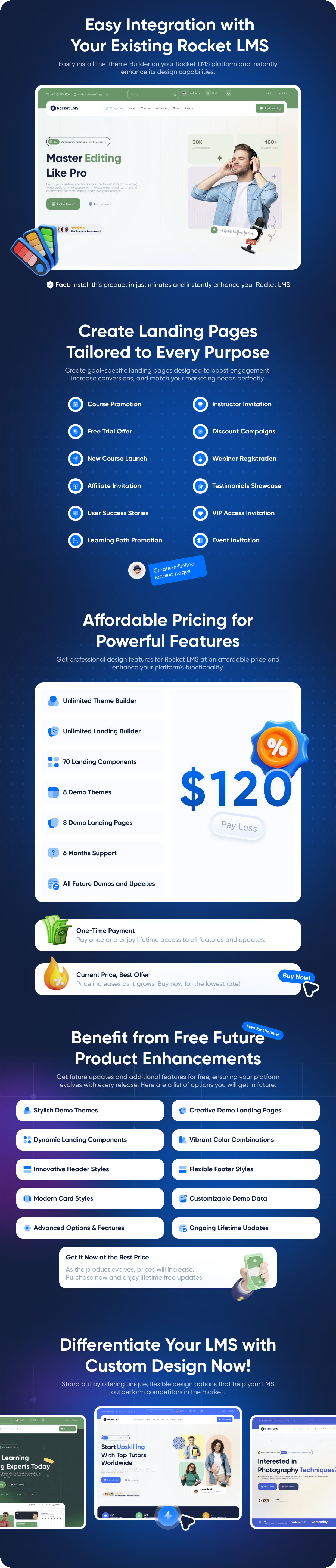 Rocket LMS Theme and Landing Page Builder