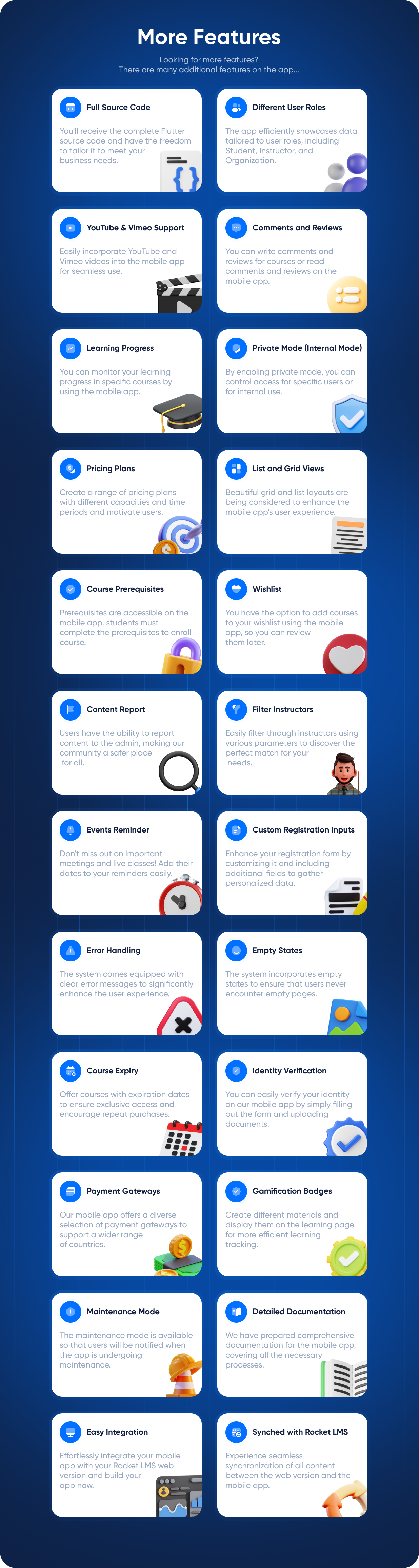 Rocket LMS Flutter Mobile App - Learning Management System for Android and iOS