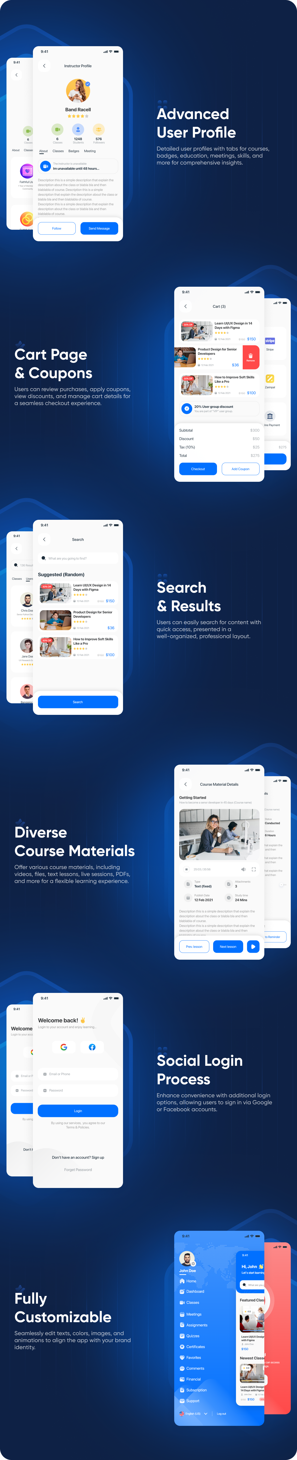 Rocket LMS Flutter Mobile App - Learning Management System for Android and iOS