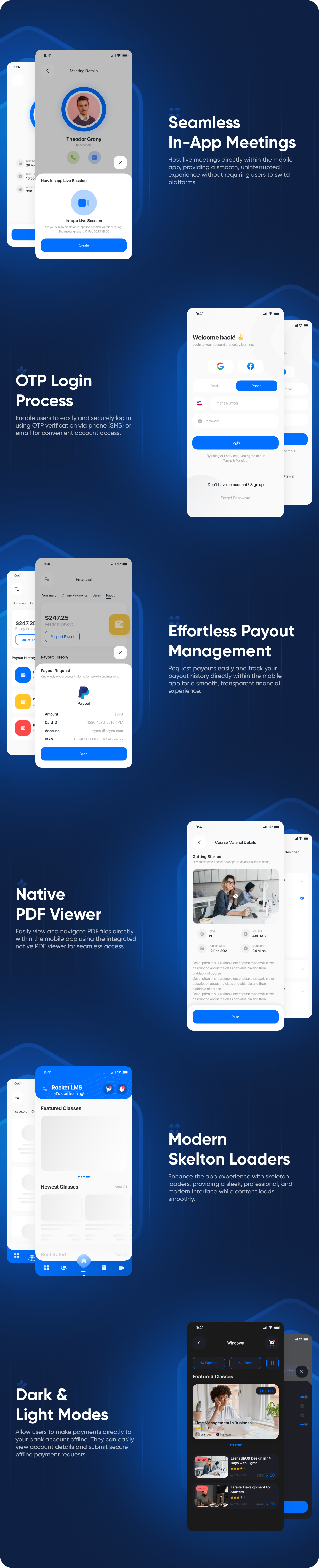 Rocket LMS Flutter Mobile App - Learning Management System for Android and iOS