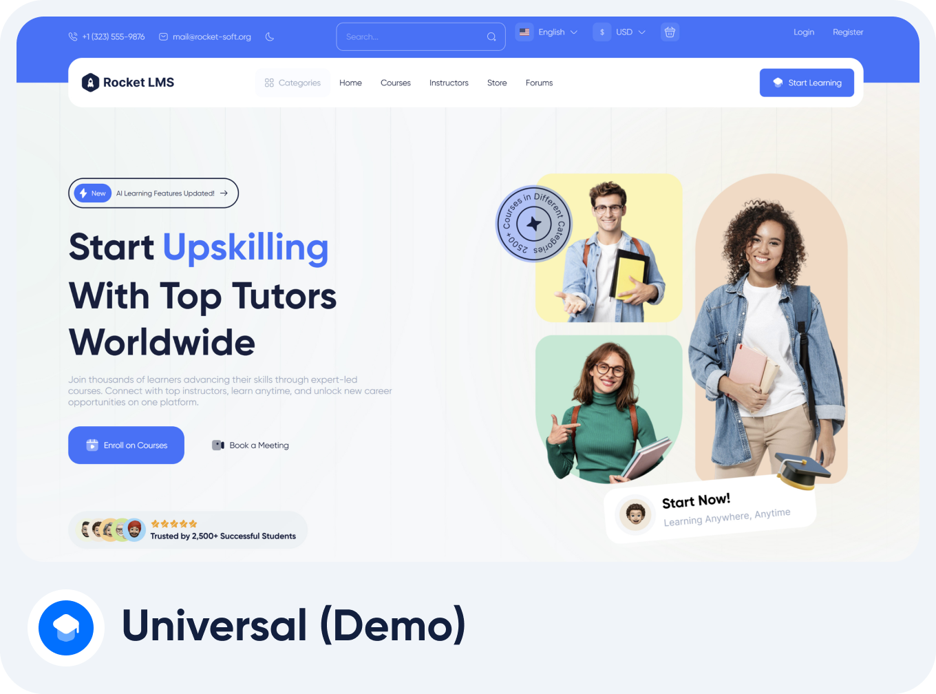 Rocket LMS Theme and Landing Page Builder